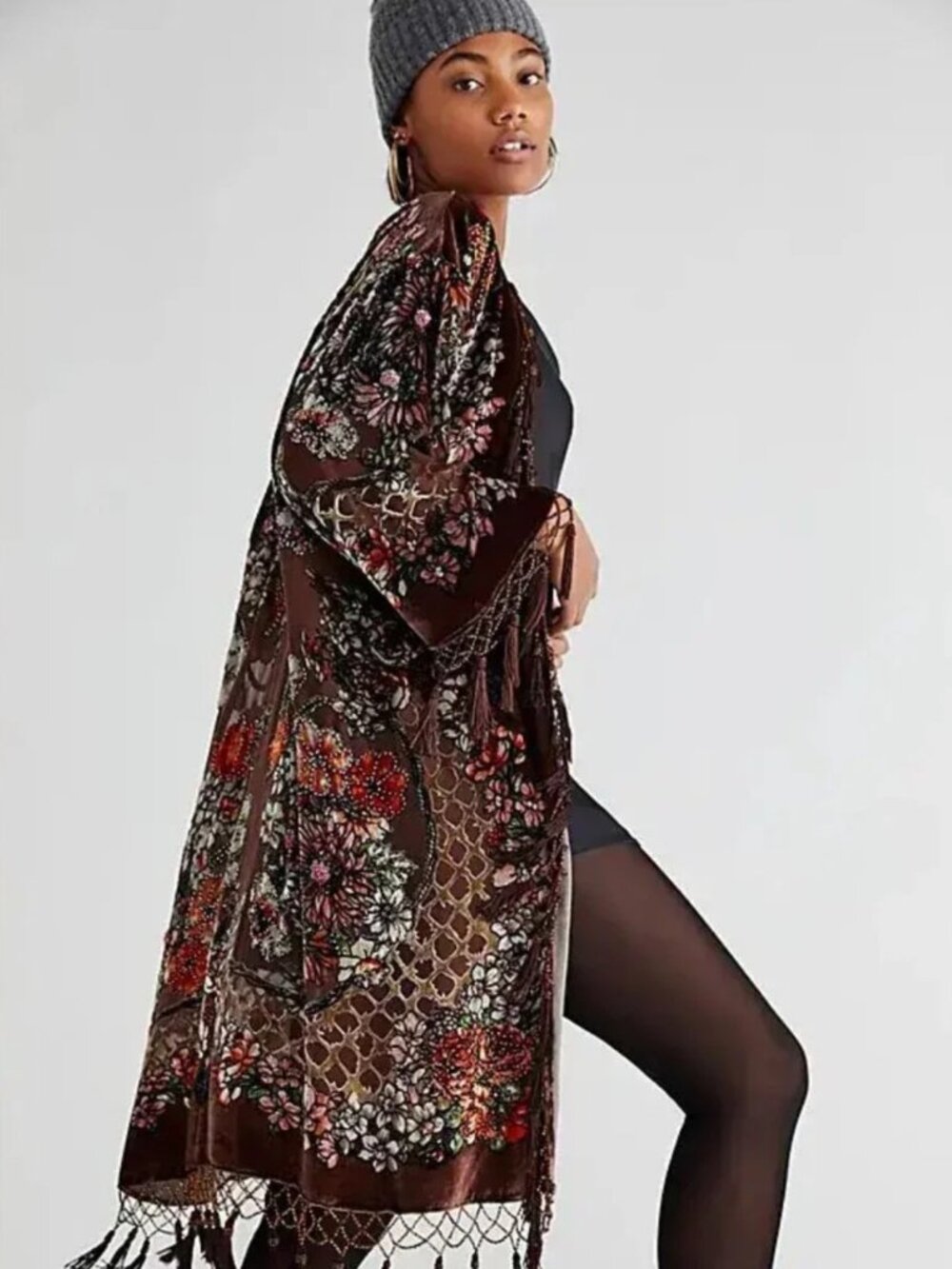 NWT Free People x Aris A. Mademoiselle Velvet Burnout Kimono